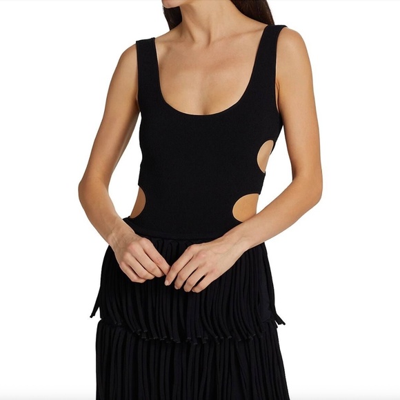 Proenza Schouler Black Knit Bodysuit With Cut Out Sides New With Tags M - Picture 3 of 13